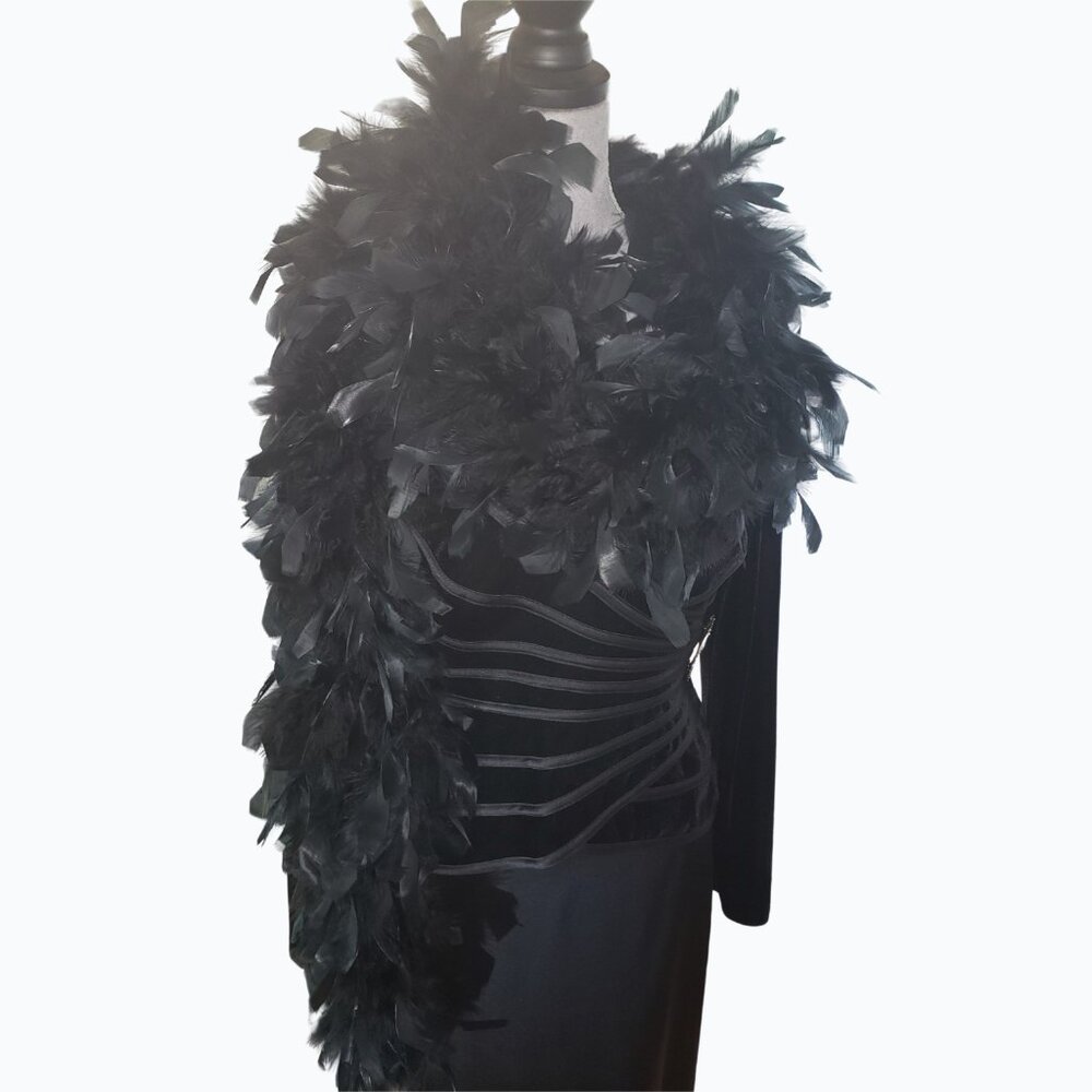 Js Collection Black Velvet And Satin Two Piece - image 1